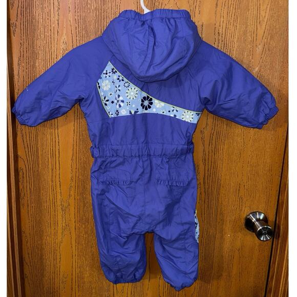 Columbia Infant Snowsuit one-piece Purple Waterproof Lined floral (18 months) - Picture 4 of 8